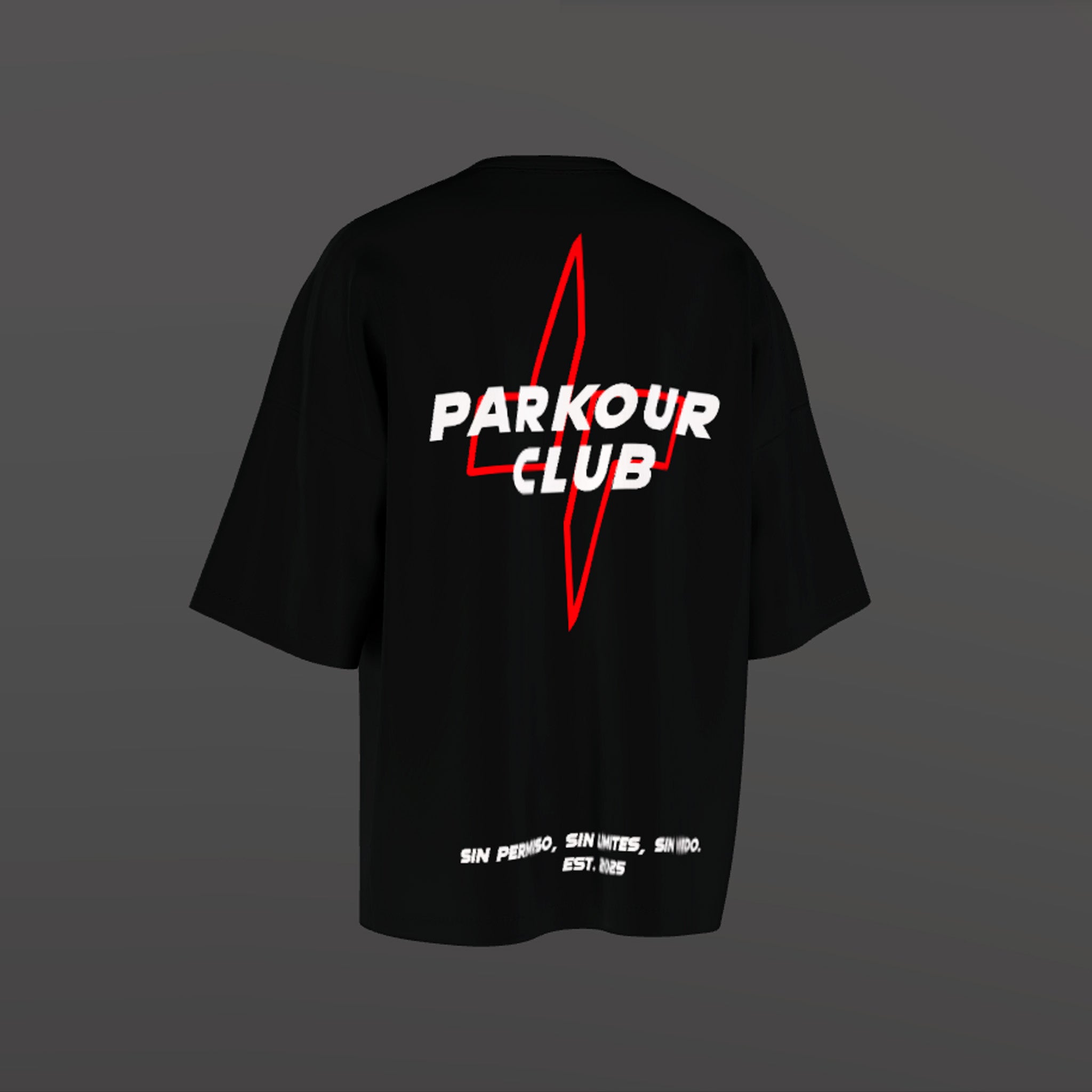 Playera Oversize “Parkour Club” – Negro